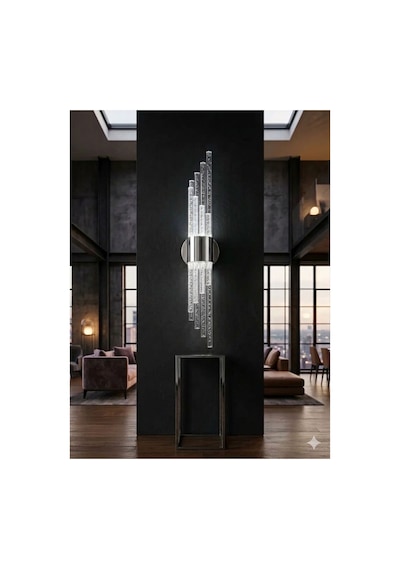 Matrix Melodi Led Duvar Apliği Modern Ve Şık Tasarım Aplik Gümüş Kasa Günışığı Led Çok Renkli