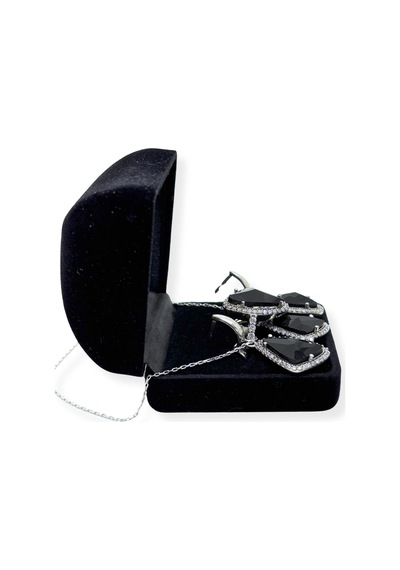 Oya Silver Beyaz Taşlı Gümüş Set&takım