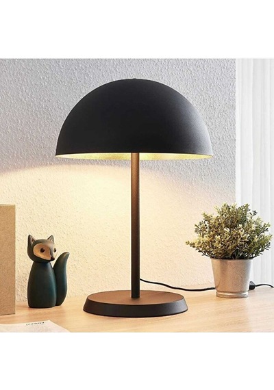 Mylights 30 Cm Başlıklı Masa Abajur Masa Lambası Gece Lambası Yat Siyah 89432573