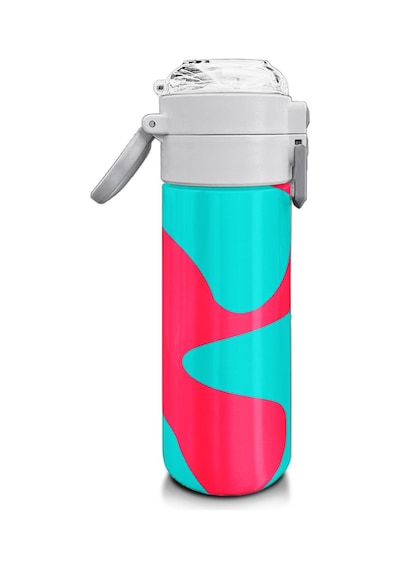 Coral High Kids Neon Mercan Turuncu Desenli Pipetli Ve Direkt İçim Çelik Termos 500 Ml 31885 Neon Mercan