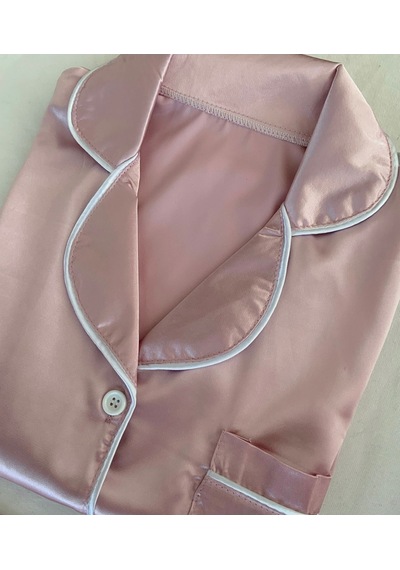 Mh Moony Homewears 7 Parça Soft Pudra Saten Çeyiz Set Pudra Pembe