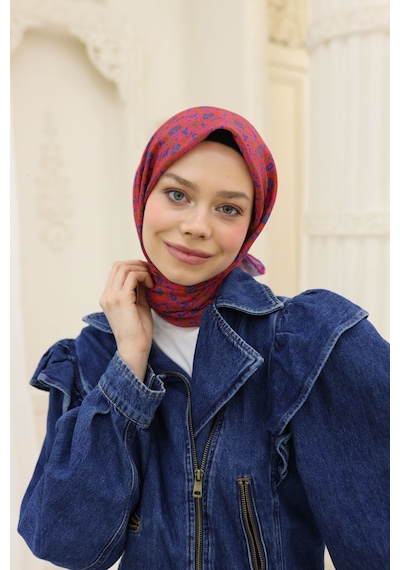 Silk Home Soft Eşarp 73077-10 Mor, Mercan, Parlak Turuncu