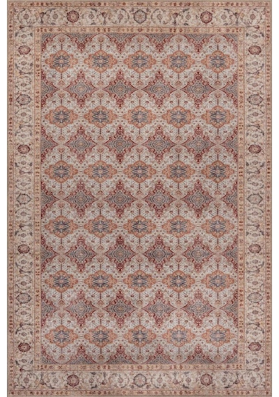 Artloop Folk Krem Vintage Etnik Madalyonlu Klasik Desenli Dokuma Tabanlı Şönil Halı Al 573 Krem Madalyonlu Klasik Desenli