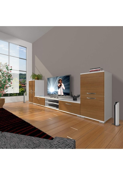 Decoraktiv Eko On2 Slm Dvd Tv Ünitesi Tv Sehpası Beyaz - Ceviz