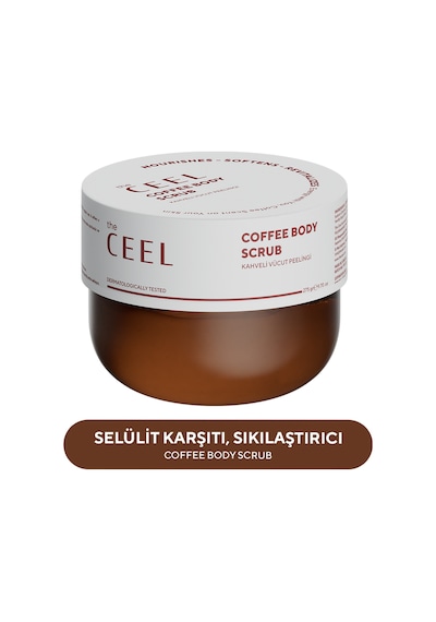 The Ceel Selülit Karşıtı, Sıkılaştırıcı Etkili, Batık Gidermeye Yardımcı Kahve Özlü Vücut Peelingi 275 Gr