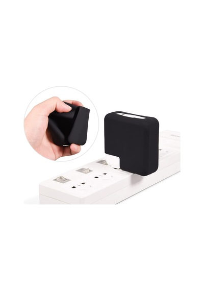 Macbook Şarj Aleti Kılıfı Silikon 45w A1374/a1436 Magsafe 1-2, 70w A2520 Usb-c Uyumlu Air 11/13.3 Ve Pro 14.2 Adaptör Koruyucu Siyah Belirtilmemiş