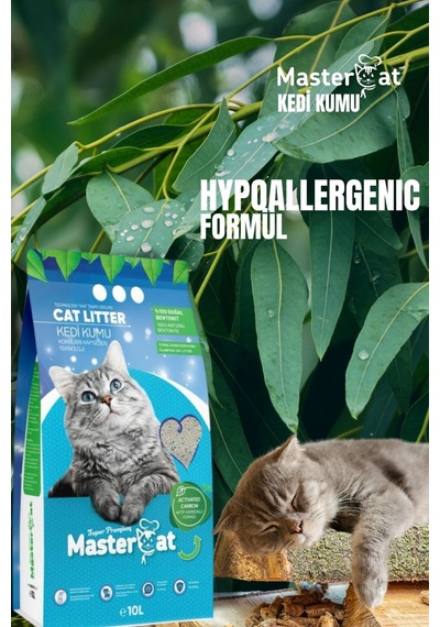 Hypoallergenic Formül Aktif Karbonlu Kedi Kumu 10l