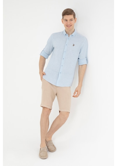 U.s. Polo Assn. Erkek Açık Mavi Gömlek Desenli 50283423-vr003 Mavi