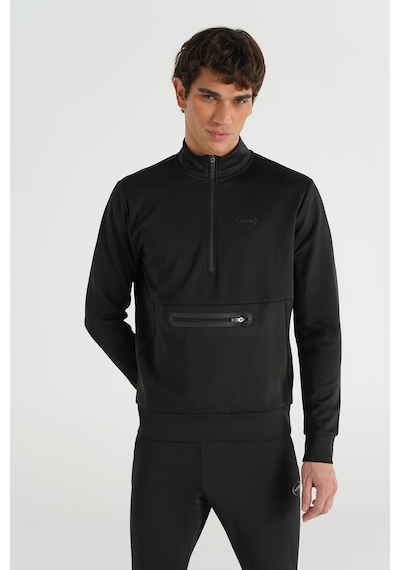 Hummel Loton Yarım Fermuarlı Sweatshırt 922255-2001 Siyah