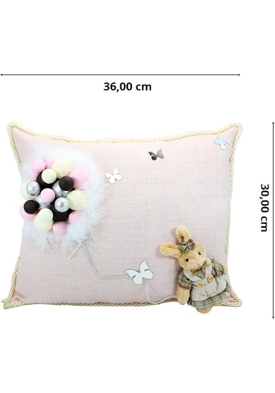 Süslebabypartystore Takı Yastığı, Bubble Ve Tavşan Süslemeli - Pembe