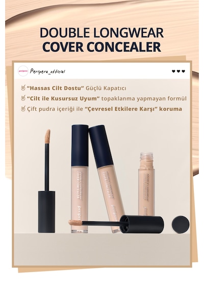 Peripera Double Longwear Cover Concealer 01 Pure Ivory