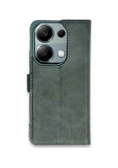 Xiaomi Redmi Note 13 Pro 4g Kılıf Trend S Plus Kapaklı Kılıf - Yeşil Düz Renkli