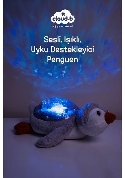 Cloud-b Ağlama Sensörlü ve Melodili Penguen Uyku Arkadaşı 31,5x30x12 CM