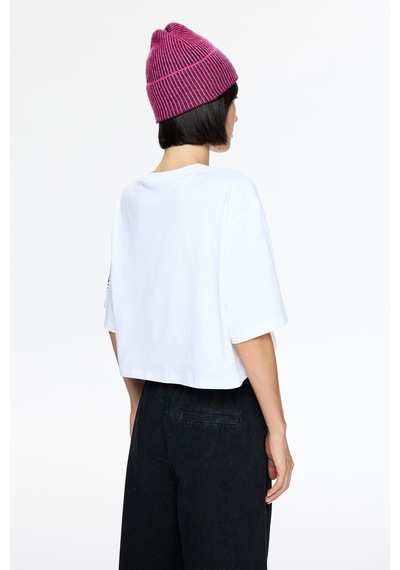 Les Benjamins Les Benjamıns Crop Oversızed Tee 005 M Beyaz