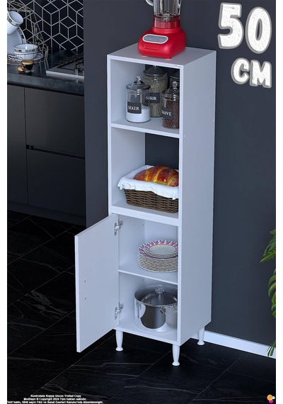 Duru 50 Cm Çok Amaçlı Mutfak Kiler Dolabı Bölmeli Beyaz Banyo Dolabı Raflı Dolap 50x150x32 Cm Duru 50 Cm Çok Amaçlı Mutfak Kiler Dolabı Bölmeli Beyaz Banyo Dolabı Raflı Dolap 50x150x32 Cm
