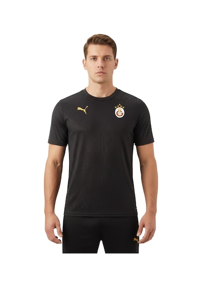 Gsstore Galatasaray Lisanslı Sıfır Yaka Siyah A Takım Antrenman T-shirt Bayrak Hediyelik Kutu Siyah