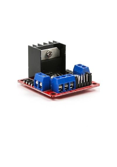 L298N Voltaj Regulatörlü Çift Motor Sürücü Kartı (Kırmızı PCB)