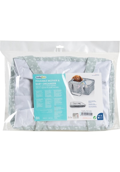 Babyjem - Katlamalı Çanta Anne&Bebek Organizer Yeşil Çiçek