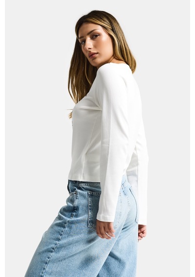 Itsbasic Kadın Beyaz W5 Free Amazing Baskılı Tasarım Sweatshirt