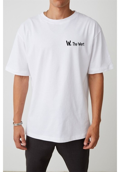 Thewert Unisex The Hıstorıa Baskılı Beyaz Oversize Tshirt