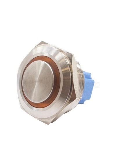 Motorobit 28B-G1-E 28Mm Çıkık Yaylı Işıklı Metal Buton - Sarı