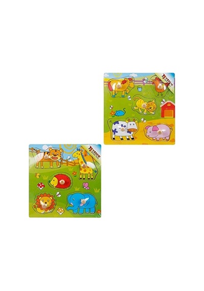 Eğitici Tahta Bultak Raptiyeli Puzzle - 5 Parça