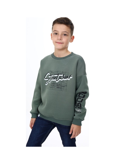 Toontoy Kids Toontoy Erkek Çocuk Oversize Bisiklet Yaka Düşük Omuz Baskılı Sweatshirt - 2 İplik Yeşil Toontoy Kids Toontoy Erkek Çocuk Oversize Bisiklet Yaka Düşük Omuz Baskılı Sweatshirt - 2 İplik Yeşil