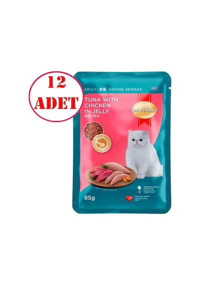 Smart Heart Kedi Konservesi Jöle İçinde Ton Balıklı Ve Tavuklu 85 Gr 12 Ad