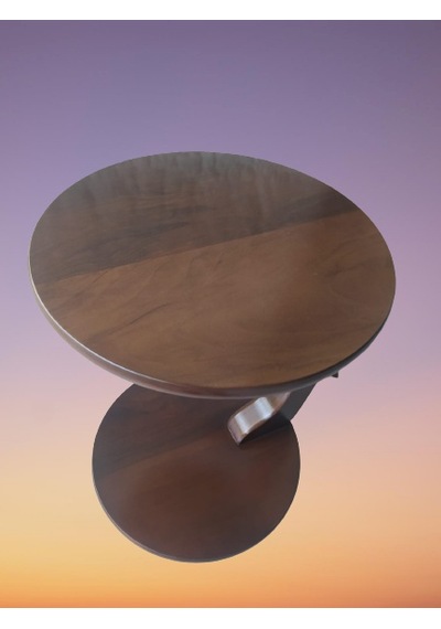 Ufo C Sehpa. Mdf. Parlak Ceviz Lake Boya. Altı Tekerlekli Kaneped