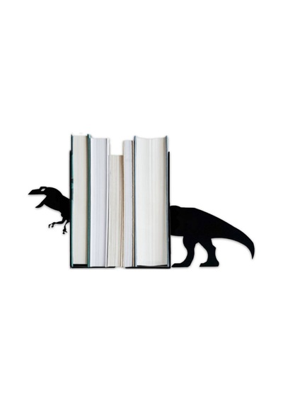 Hobi Demir Sanat T-Rex Figürlü Dekoratif Metal Kitap Tutucu