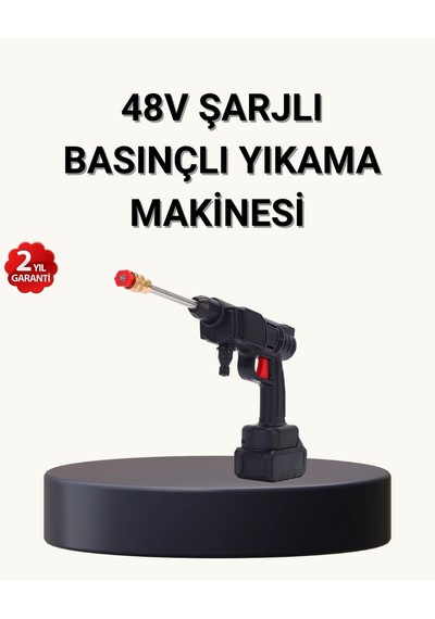 Mey İthalat Taşınabilir Basınçlı Yıkama Makinesi 5m Hortumlu, Köpük Şişeli, 48v Güçlü