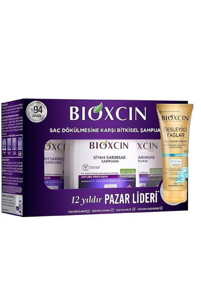Siyah Sarımsak Özlü Dökülme Karşıtı Saç Bakım Seti 3 X 300 Ml Şampuan + Besleyici Saç Kremi Tüm Saçlar