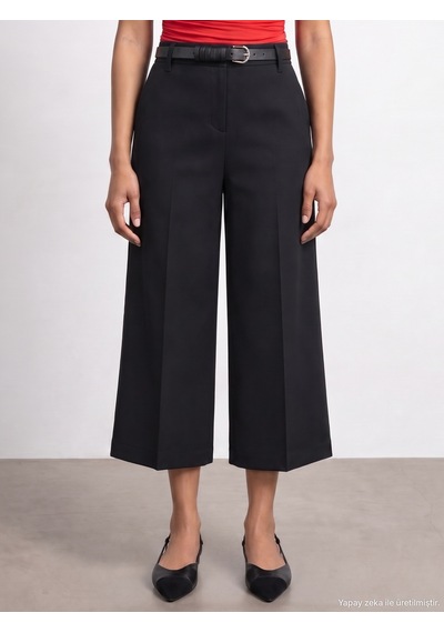 Dilvin 72783 Kemerli Culotte Pantolon Siyah