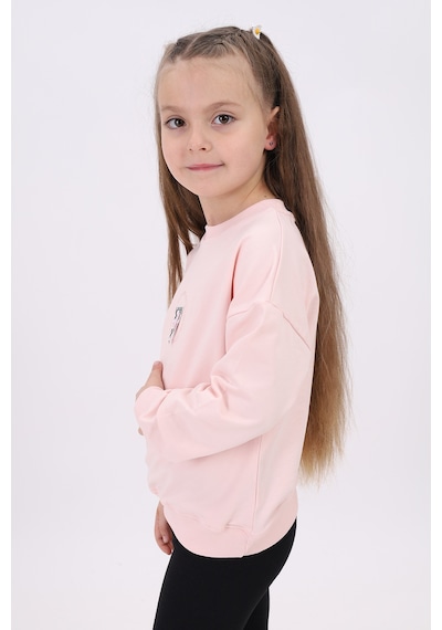 Toontoy Kız Çocuk Relax Fit Bisiklet Yaka Düşük Omuz Nakış Baskılı Sweatshirt - 2 İplik Pudra Toontoy Kız Çocuk Relax Fit Bisiklet Yaka Düşük Omuz Nakış Baskılı Sweatshirt - 2 İplik Pudra