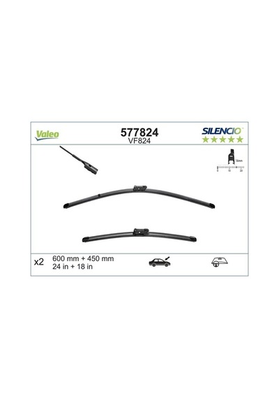 Vw Caddy On Silecek Seti 2015-2020 Valeo 577824