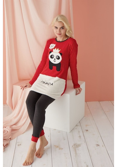 Polkan 5180 İnterlok Polarlı Bayan Pijama Takımı-4432-KATALOG RENGİ Çok Renkli