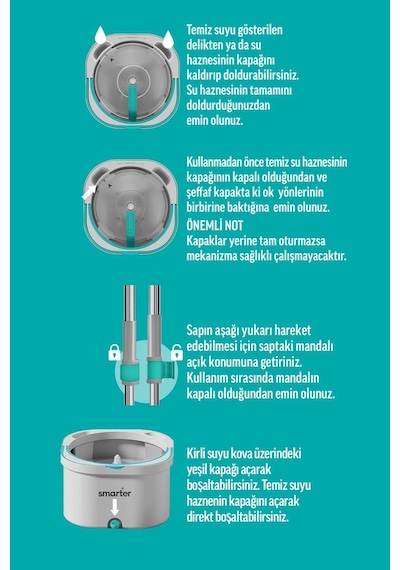 Smarter Aqua Max Temizlik Seti + Yedek Mop