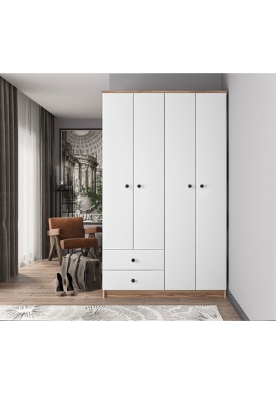 Ganihome Aura 4 Kapaklı 2 Çekmeceli Gardırop Elbise Dolabı Suntalam