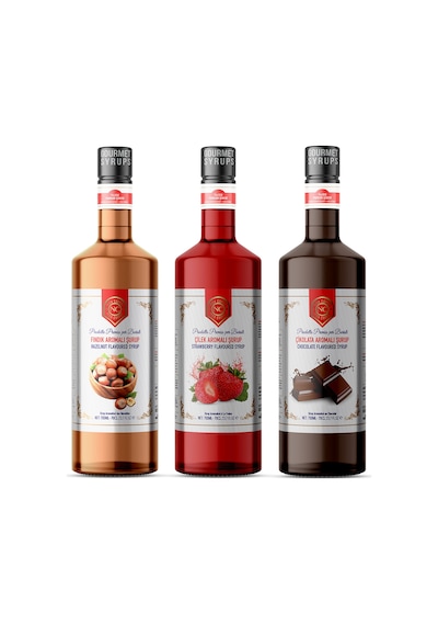 Nish Fındık Çilek Çikolata Şurupları 3 X 700 Ml - Pet Şişe