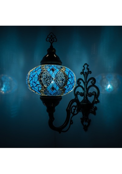 Mozaik Aplik Otantik Gece Lambası El Yapımı Mozaik Bahçe Aplik Diğer
