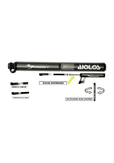 Moon Aiolos Gauge Pro Hp 160psi Hortumlu Bisiklet Pompası
