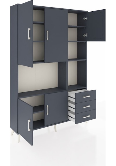 Arges Dolap 9 Raflı 3 Çekmeceli 5 Kapaklı 132x30x195 Antrasit-antrasit/antrasit Antrasıt/antrasıt Arges Dolap 9 Raflı 3 Çekmeceli 5 Kapaklı 132x30x195 Antrasit-antrasit/antrasit Antrasıt/antrasıt