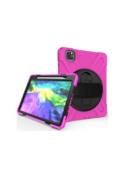 iPad Uyumlu Air 4. Nesil 10.9 Kılıf Shockproof 3 Katmanlı Standlı Zırh Kılıf Kalem Yerli- 5775
