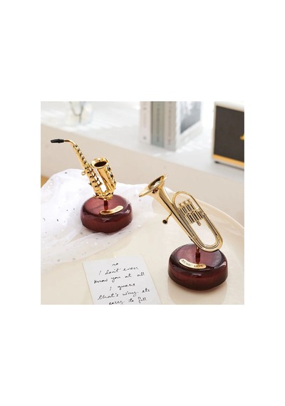 Retro Desenli Music Box Hediyelik Dekor Desenli Hediyelik Eşya Dekor Müzikli Kutu Hediyelik Desenli Saksafon