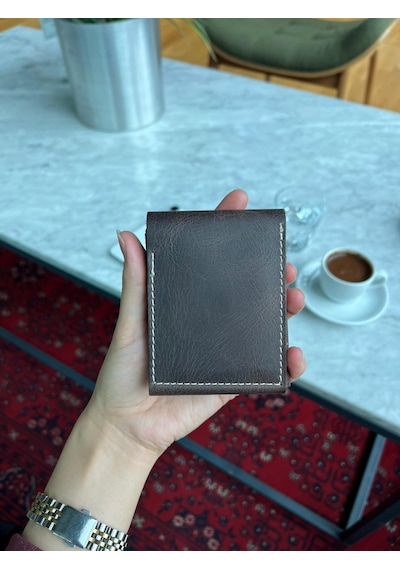 Mft Leather Hakiki Deri Çıtçıtlı Erkek Cüzdan Nova 5801 Kahverengi