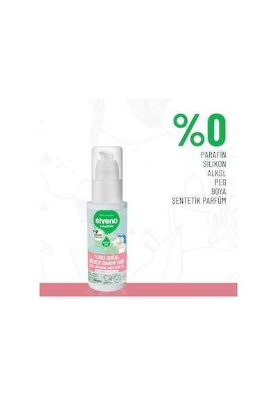 Siveno %100 Doğal Bebek Yağı Organik Jojoba Bakım Masaj Yağı Parafinsiz Bitkisel Vegan 50 Ml