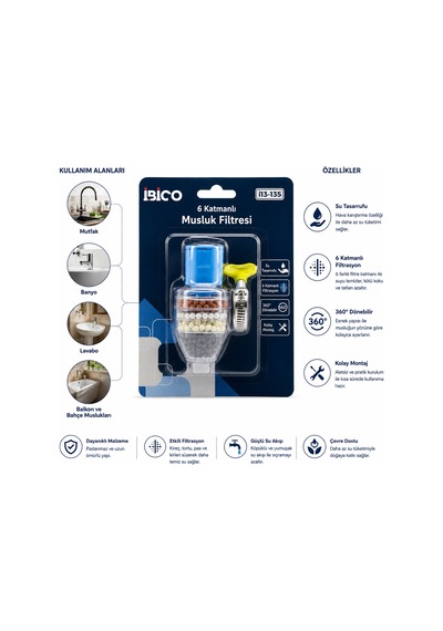Musluk Ucu Filtre 6 Katmanlı 360 16-19mm Uyumlu Diğer