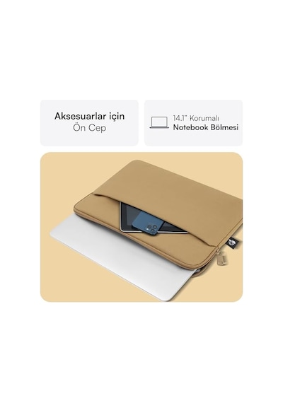 Mce-1503 14.1 Nova Eco Çevre Dostu 13-14 İnç Yeni Apple Uyumlu Macbook Pro İçin Kılıf, Aksesuar Bölmeli Laptop Kılıfı, Ykk F Genel