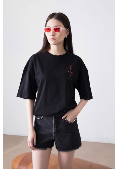 Flood Of Style Unisex Cactus Jack Bandana Siyah Tshirt