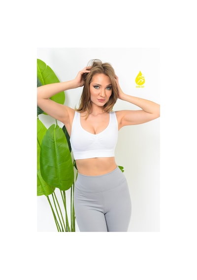 Sh Mağazacılık Kadın Modal Crop Top Büstiyer Toparlayıcı Kalın Askılı Seamless Dikişsiz Örme Bustiyer